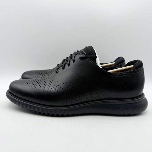 Cole Haan Mens 2.Zerogrand Laser WingTip Oxford Shoe US 10 W Black Leather NIB - Picture 8 of 12